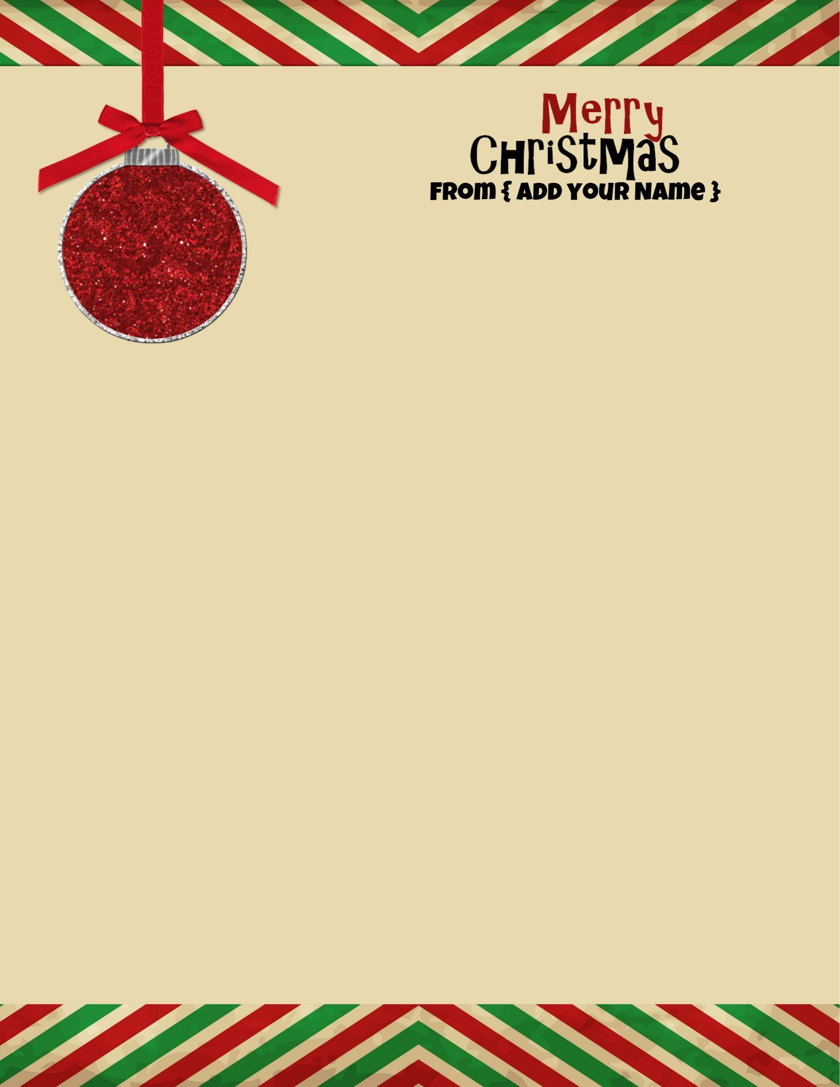 Free Personalized Christmas Stationery inside Free Printable Christmas Stationery Templates