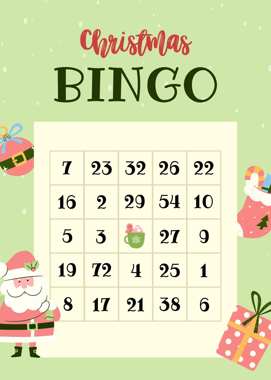 Free Printable Christmas Bingo Card Templates | Canva inside Free Printable Christmas Bingo Cards For 20