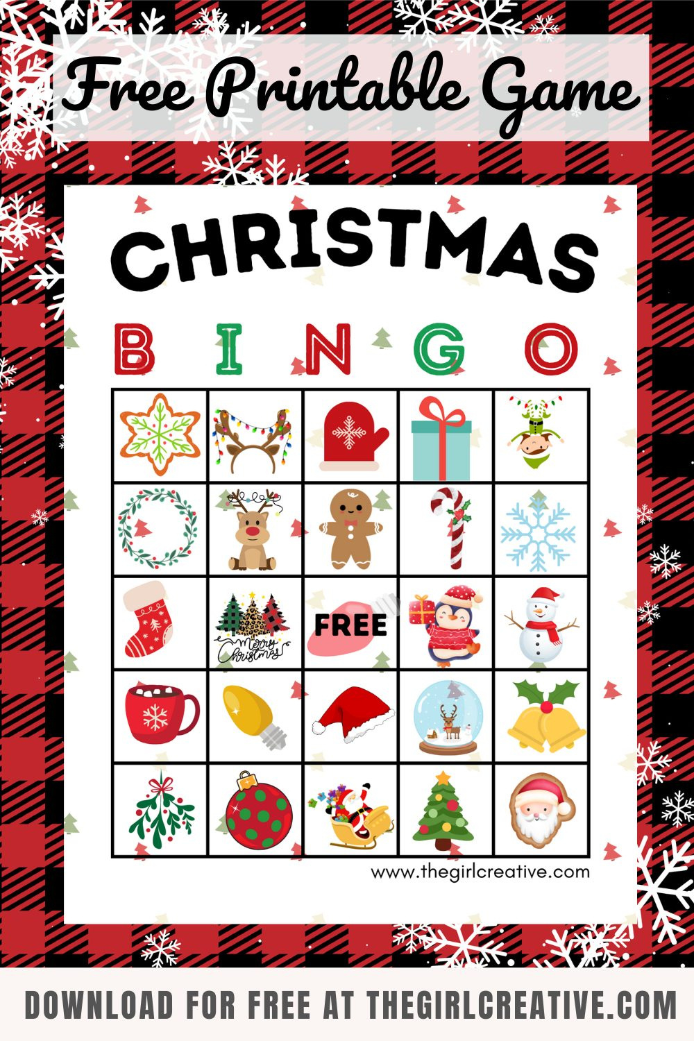 Free Printable Christmas Bingo Cards - The Girl Creative in Christmas Bingo Printable Free Free Download