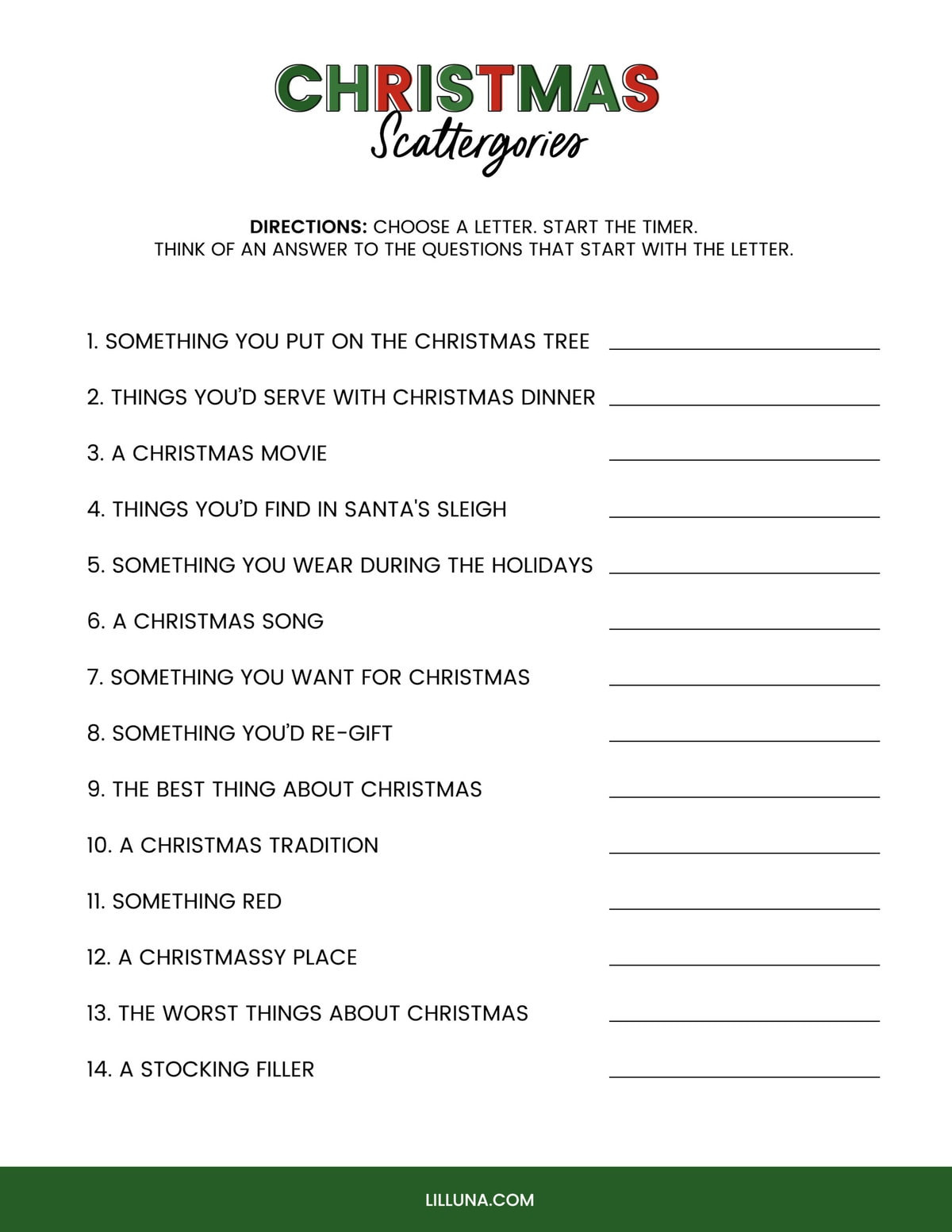 Free Printable Christmas Games {4 Freebies} | Lil&amp;#039; Luna for Printable Christmas Games With Answers