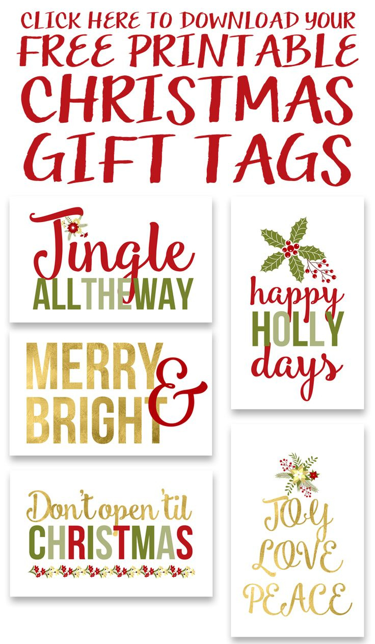 Free Printable Christmas Gift Tags in Merry Christmas Printable Tags