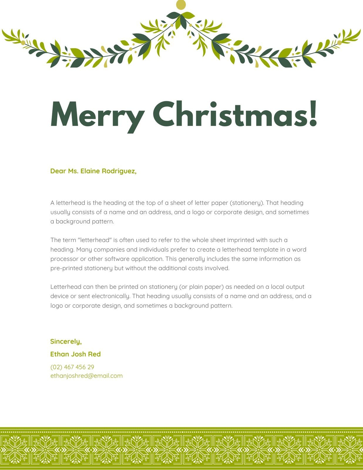 Free, Printable Christmas Letterhead Templates | Canva for Free Printable Christmas Letterhead