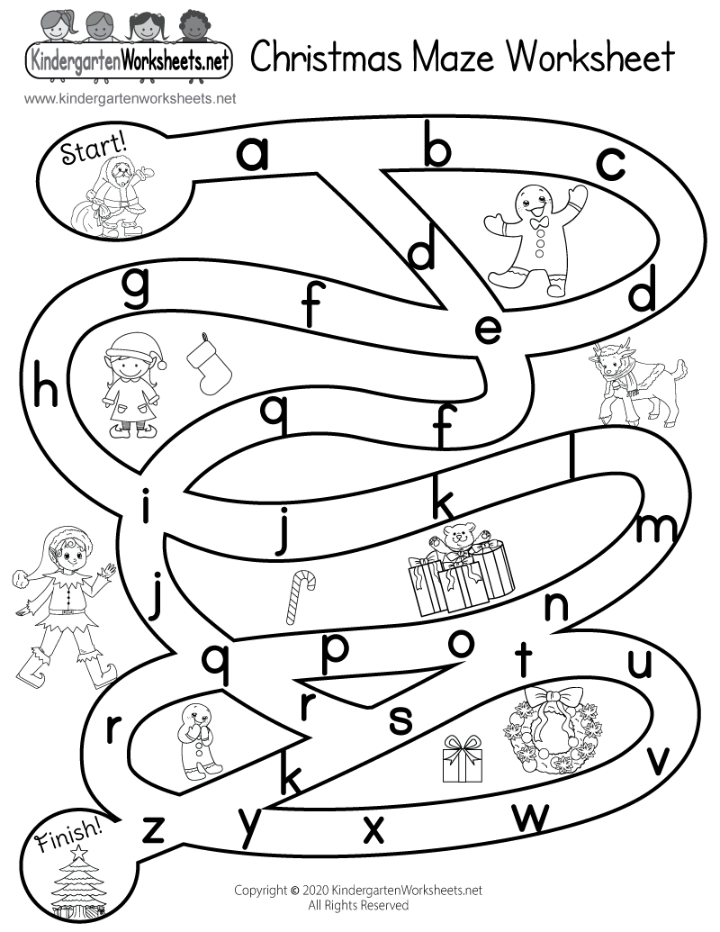 Free Printable Christmas Maze Worksheet in Free Christmas Maze Printables