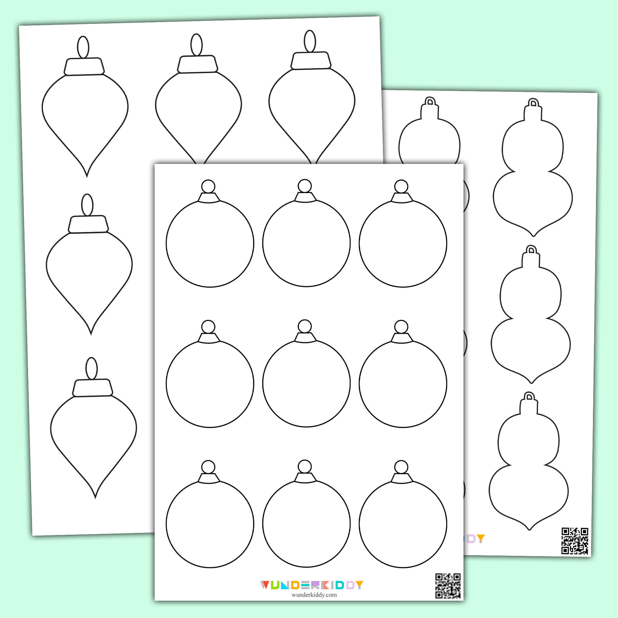 Free Printable Christmas Tree Ornament Craft Templates Pdf inside Free Printable Christmas Balls