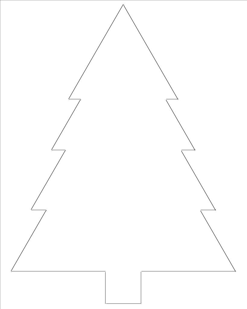 Free Printable Christmas Tree Templates for Outline Of A Christmas Tree Printable