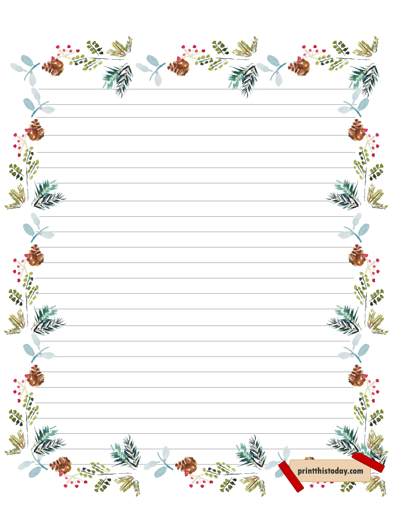 Free Printable Christmas Writing Paper Stationery for Free Printable Christmas Note Paper