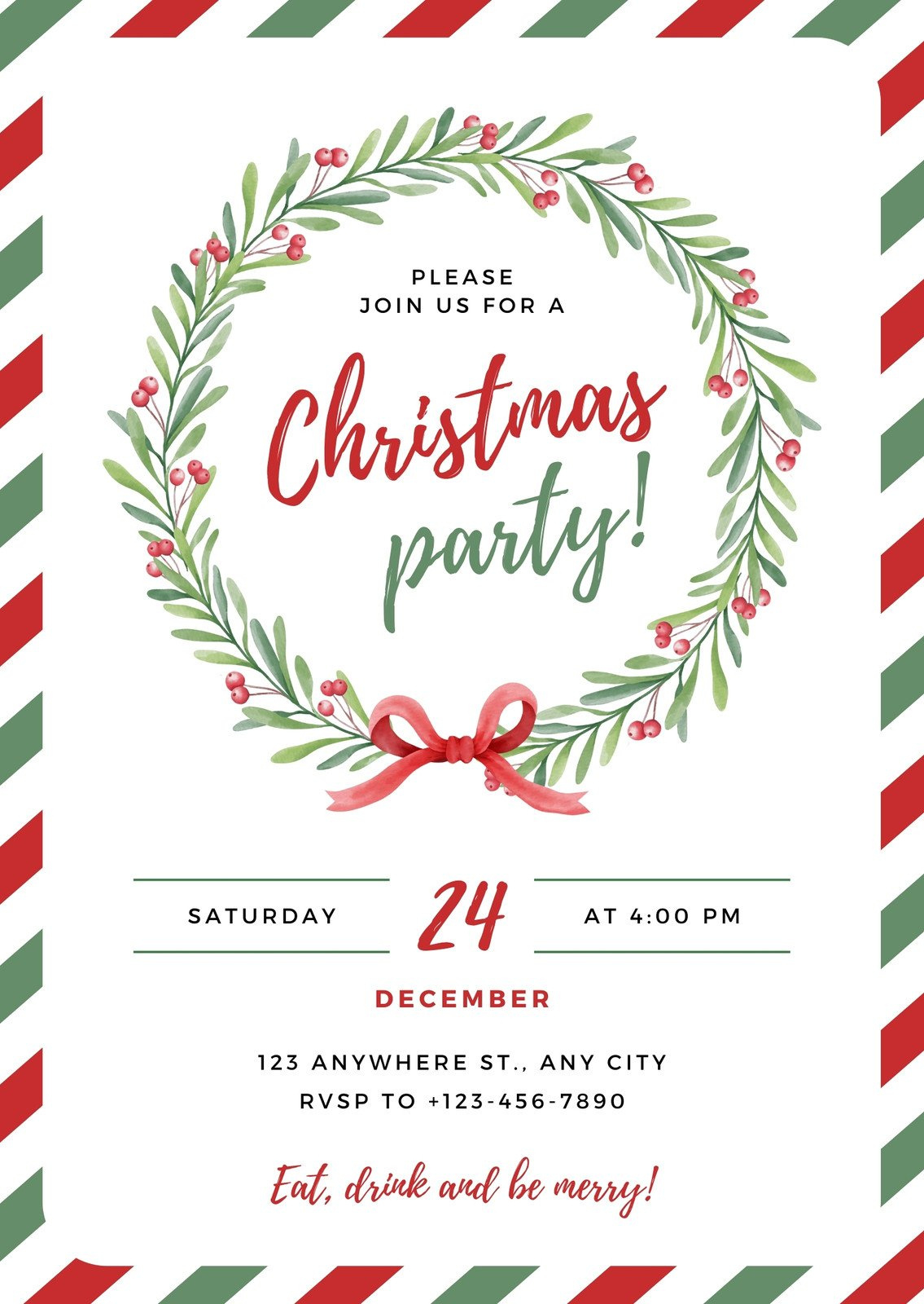 Free, Printable, Customizable Christmas Invitation Templates | Canva inside Free Printable Christmas Invitations