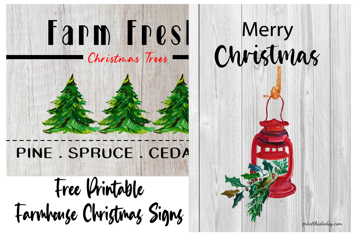 Free Printable Farmhouse Christmas Signs within Free Christmas Sign Printables