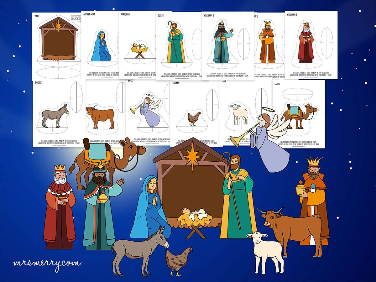 Free Printable Nativity Scene Cutouts | Mrs. Merry within Christmas Nativity Scene Printable