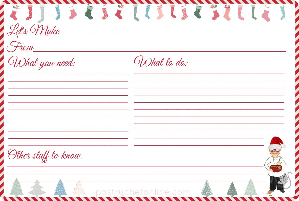 Free Printable Recipe Cards For Christmas - Pastry Chef Online for Printable Christmas Recipe Cards