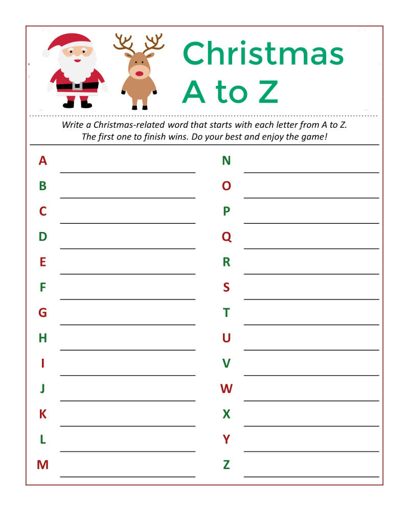 Free Printable Santa&amp;#039;S Christmas Word Game - Mama Likes This for Free Christmas Printable Games For Adults