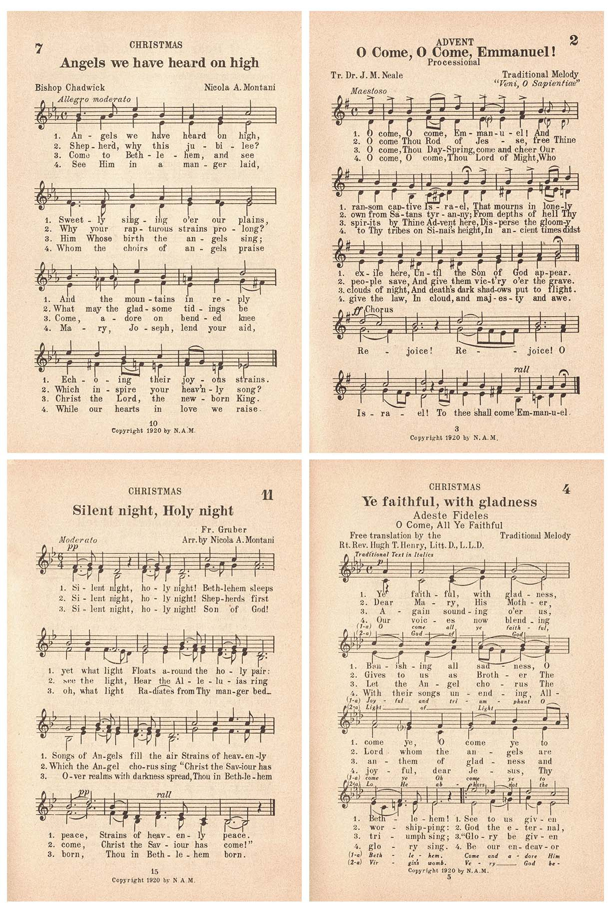 Free Printable Vintage Christmas Sheet Music Hymns • Rose Clearfield for Free Vintage Christmas Sheet Music Printables