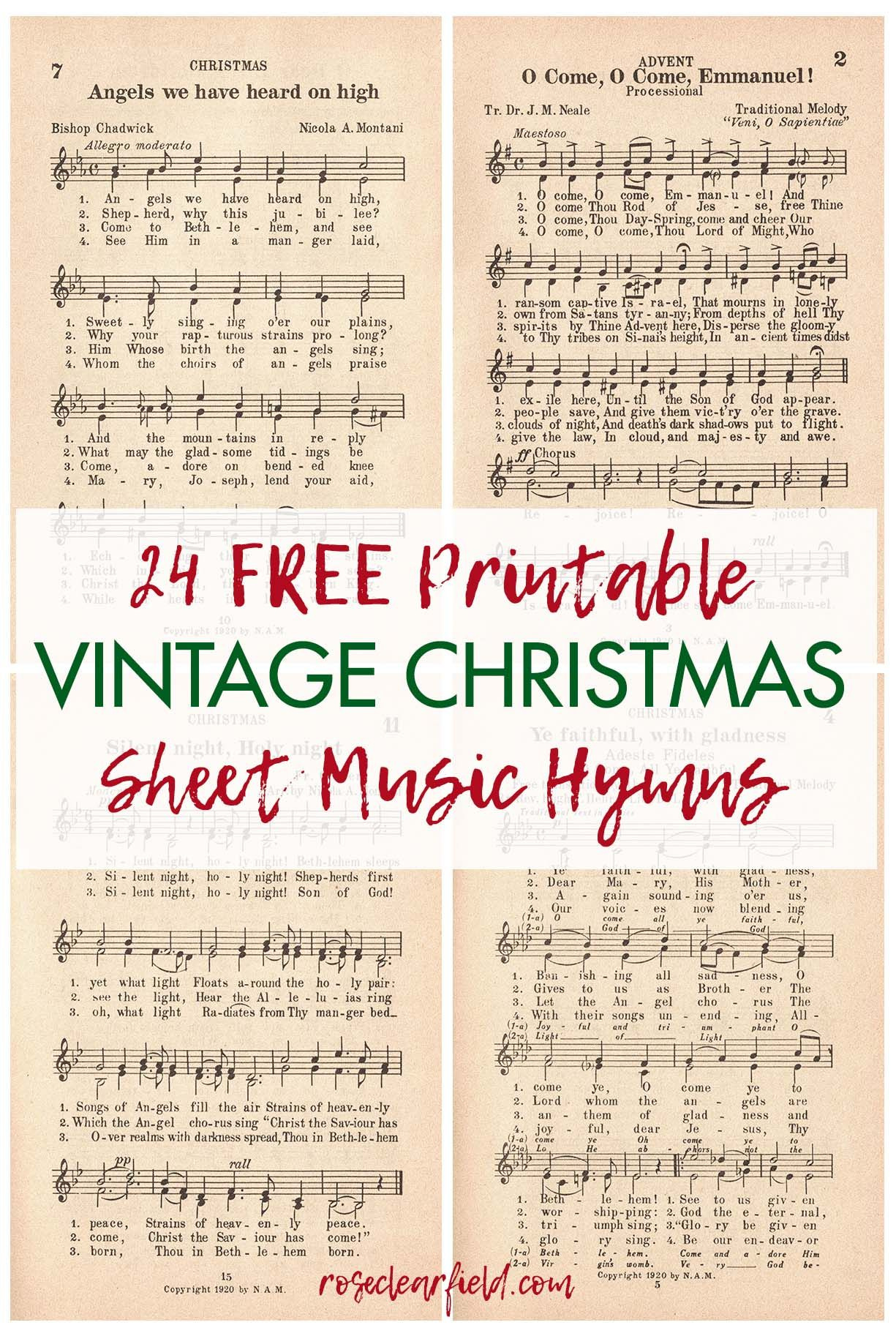 Free Printable Vintage Christmas Sheet Music in Free Printable Christmas Music Sheets