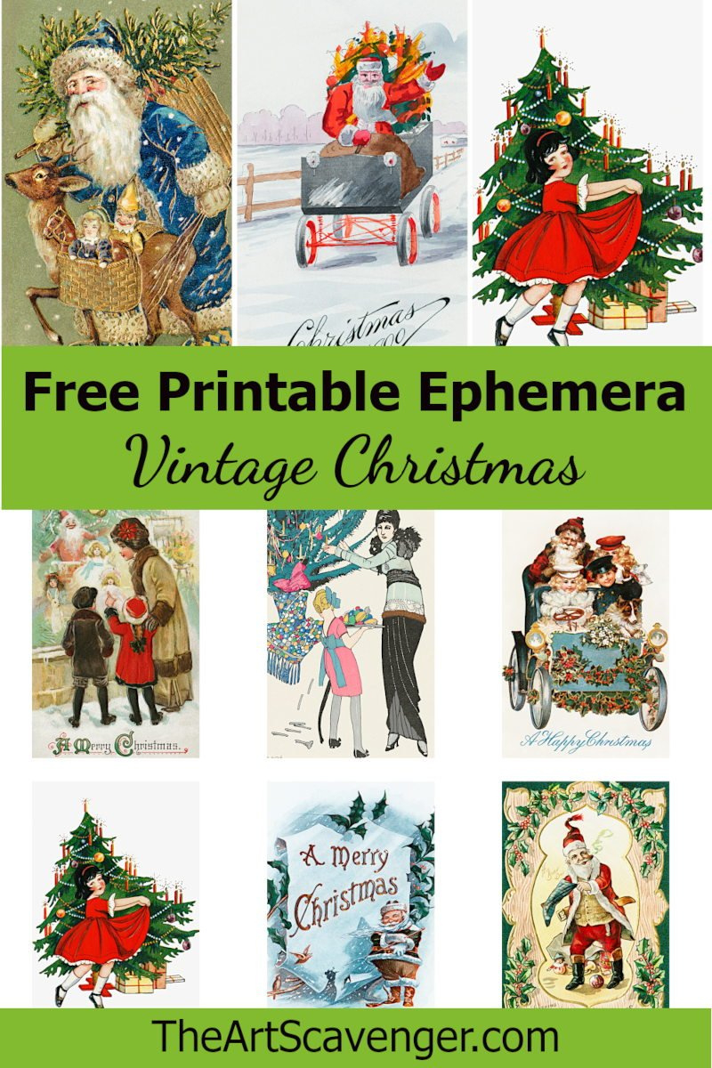 Free Vintage Christmas Ephemera Collage Sheet Printables — The Art inside Free Printable Vintage Christmas