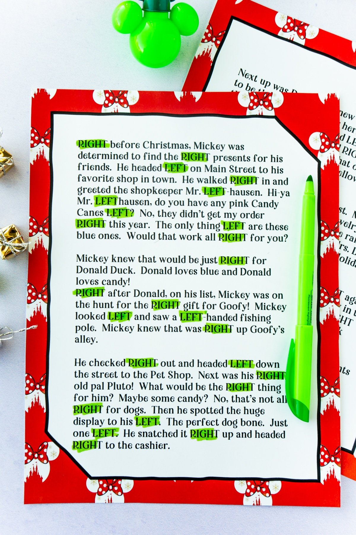 Fun Left Right Christmas Game (4 Printable Stories) - Play Party Plan in Free Christmas Right Left Games Printable