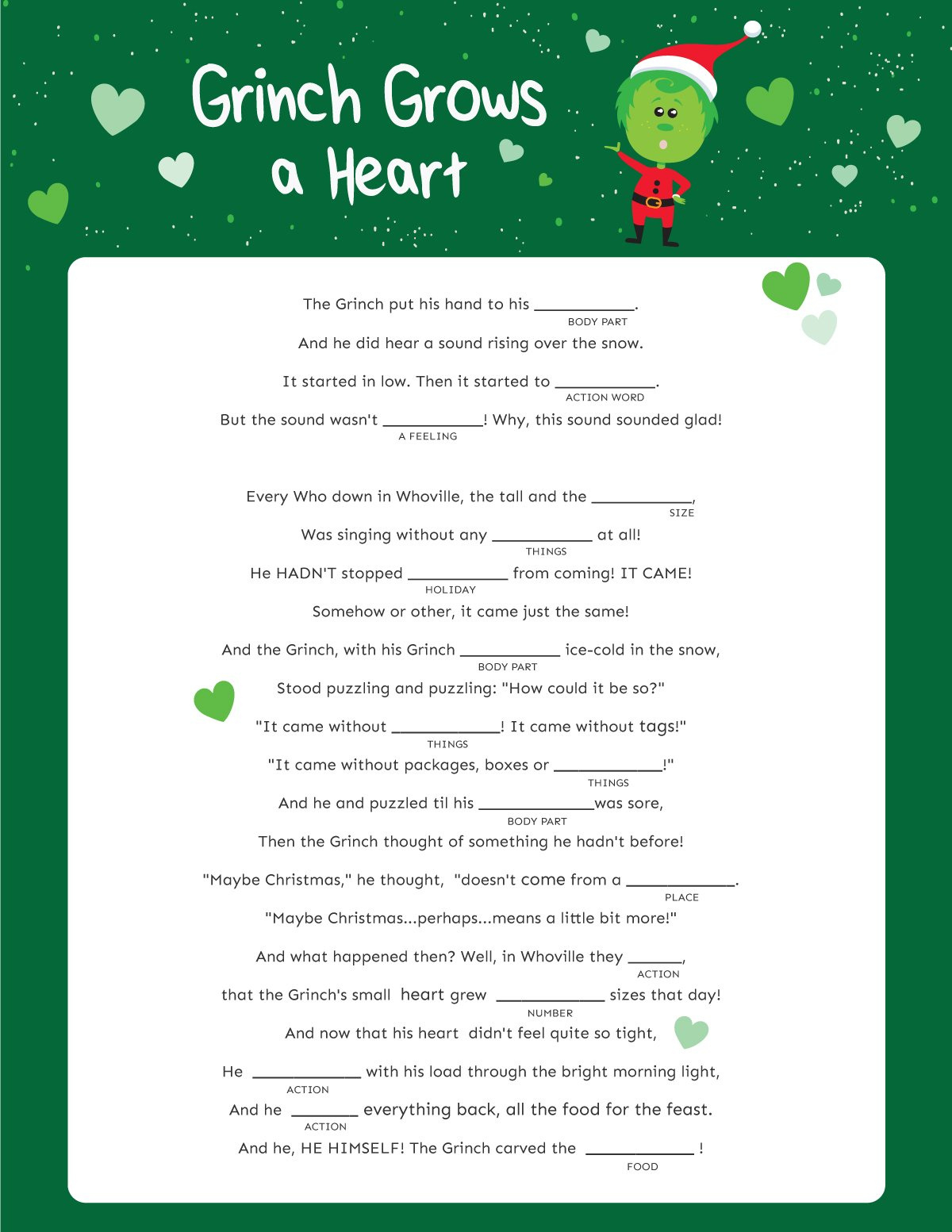 Hilarious Christmas Mad Libs {Free Printable} - Play Party Plan in Free Printable Christmas Mad Libs