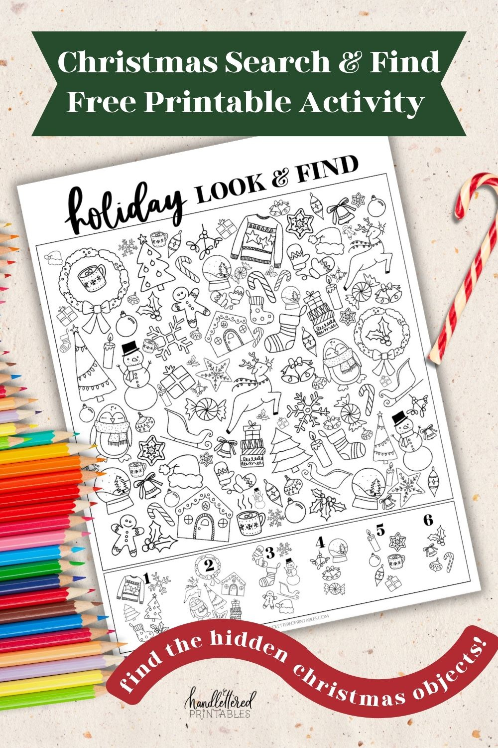 Holiday Look + Find | Find The Hidden Christmas Objects Printable with Christmas Hidden Pictures Printable