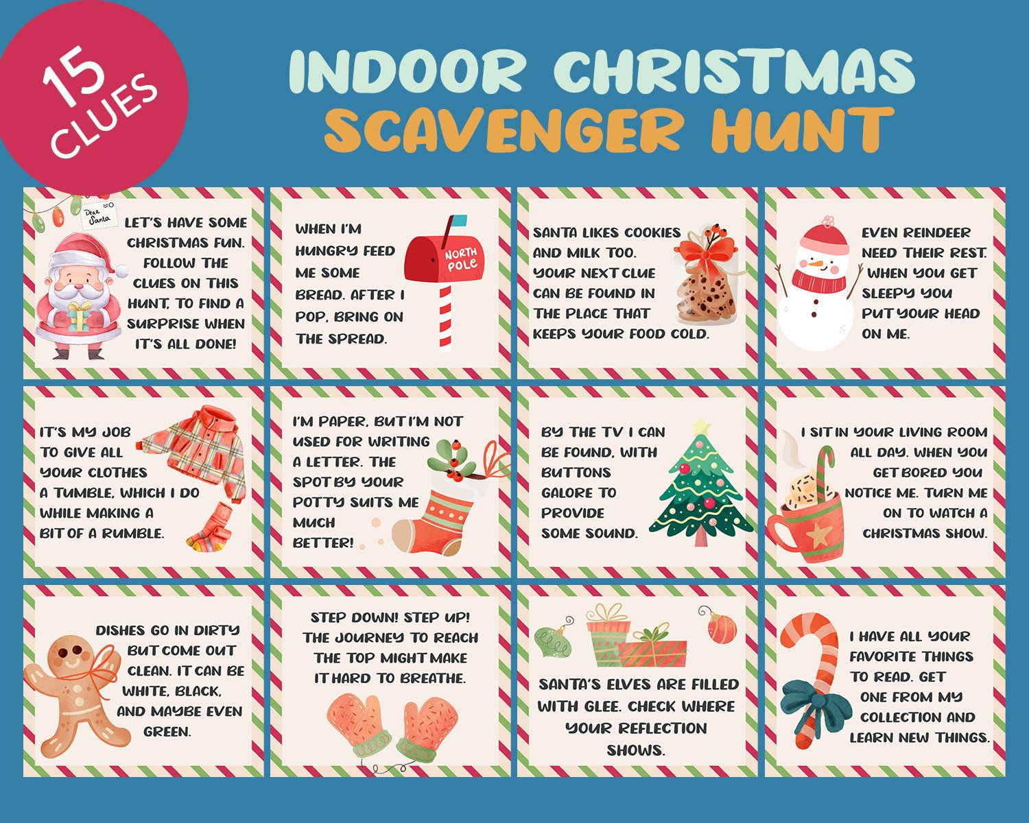 Indoor Christmas Scavenger Hunt For Kids, Christmas Elf Kit inside Printable Indoor Christmas Scavenger Hunt