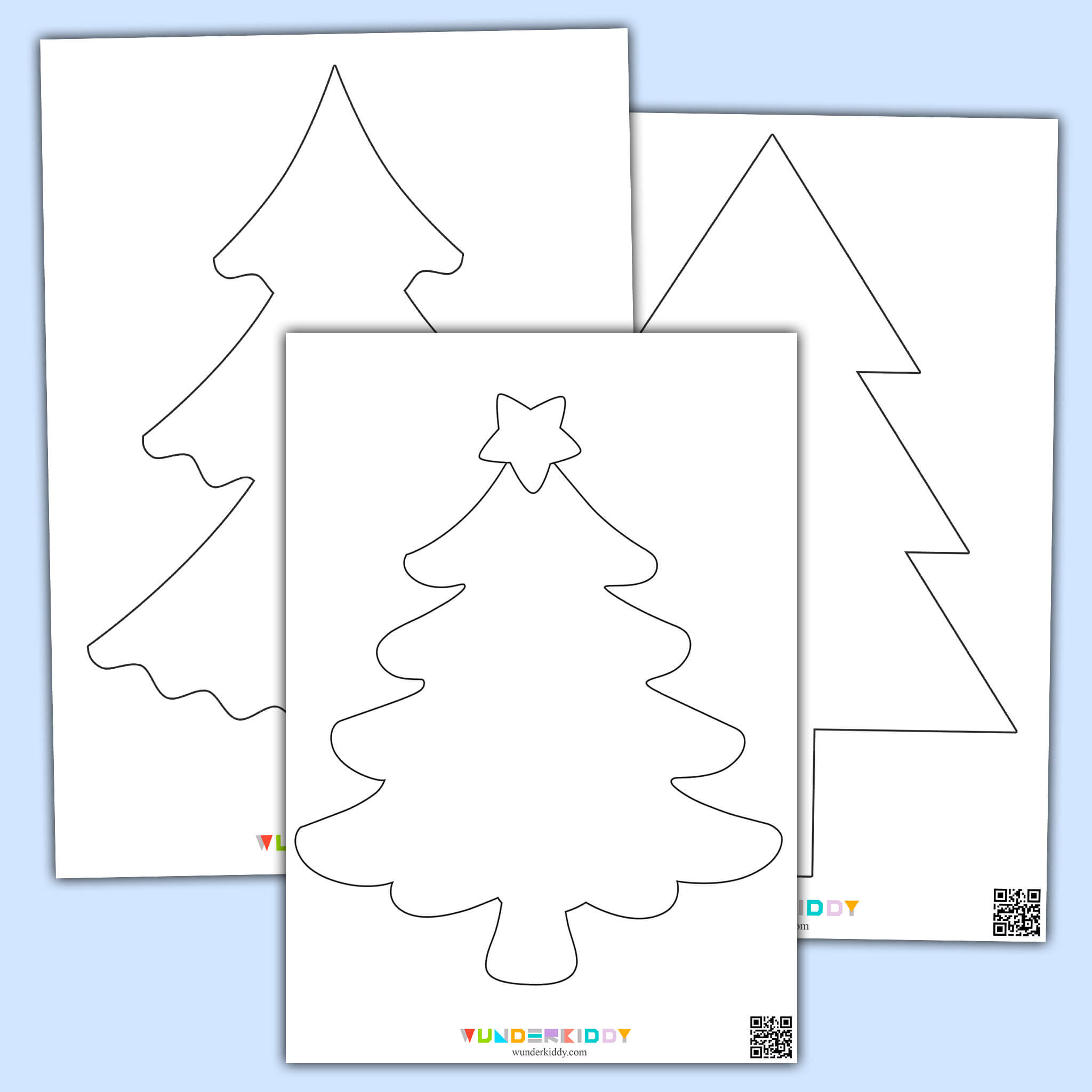 Kostenlose Weihnachtsbaum-Vorlagen Zum Basteln Für Kinder within Christmas Tree Cut Out Printable