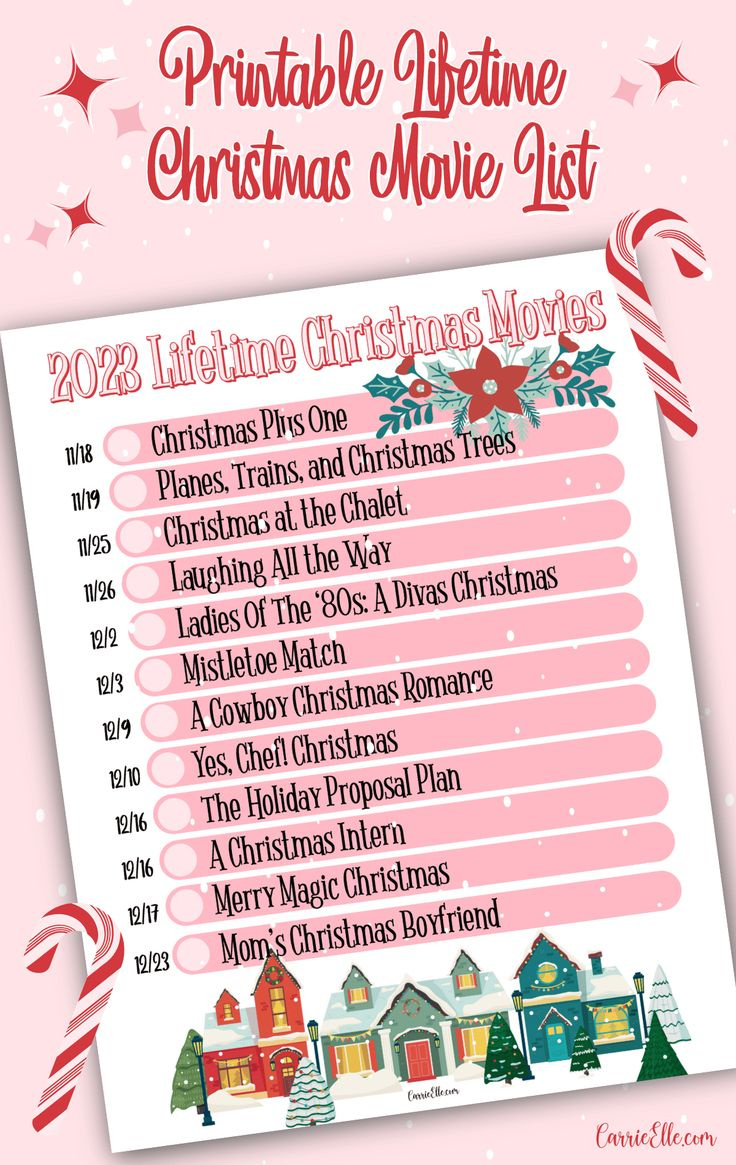 Lifetime Christmas Movies 2023 Printable List - Carrie Elle with Printable List Of Lifetime Christmas Movies