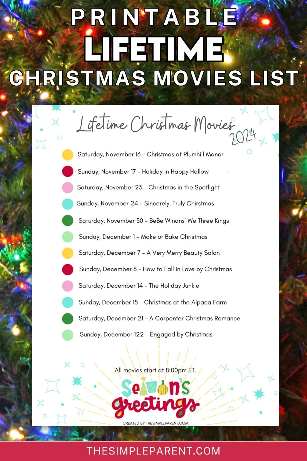 Lifetime Christmas Movies List (Updated For 2024!) pertaining to Printable List Of Lifetime Christmas Movies