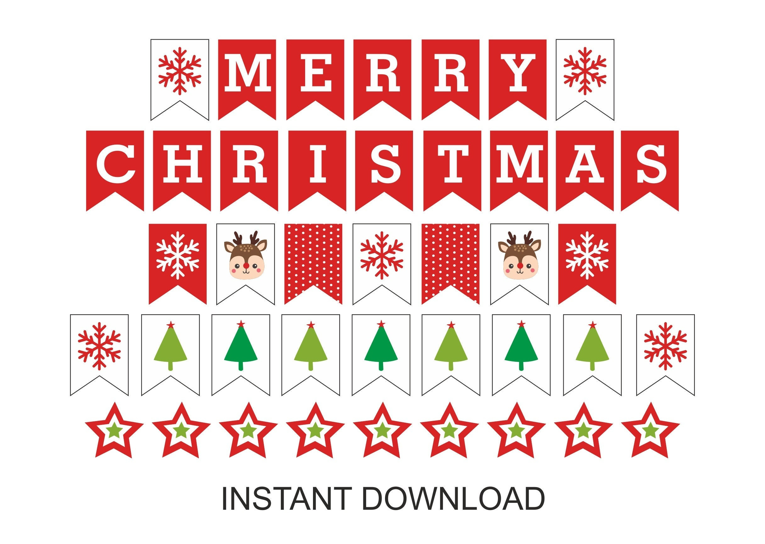 Merry Christmas Banner Printable / Christmas Banner Printable pertaining to Merry Christmas Printable Banner