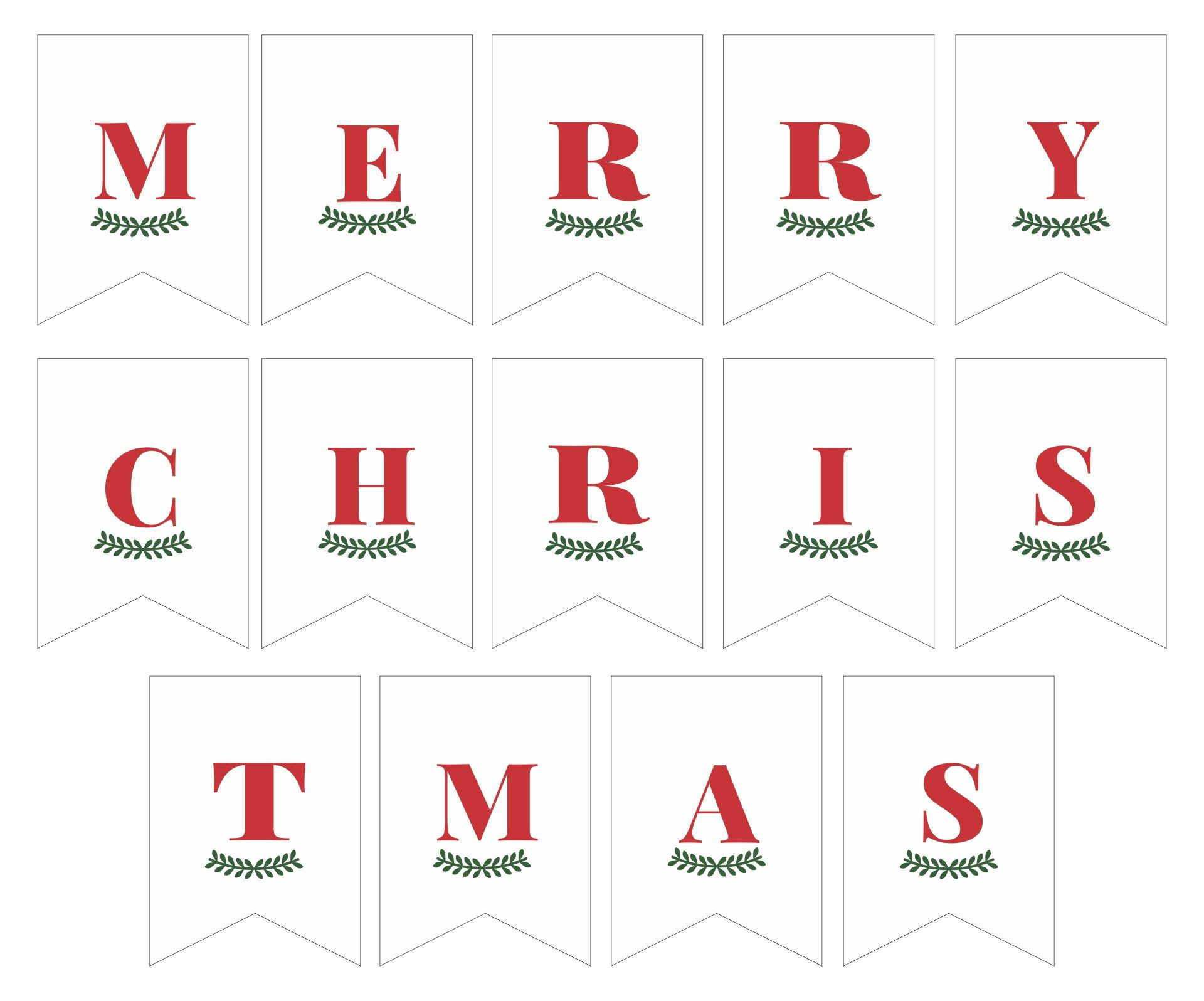 Merry Christmas Lettering - 15 Free Pdf Printables | Printablee throughout Merry Christmas Printable Banner