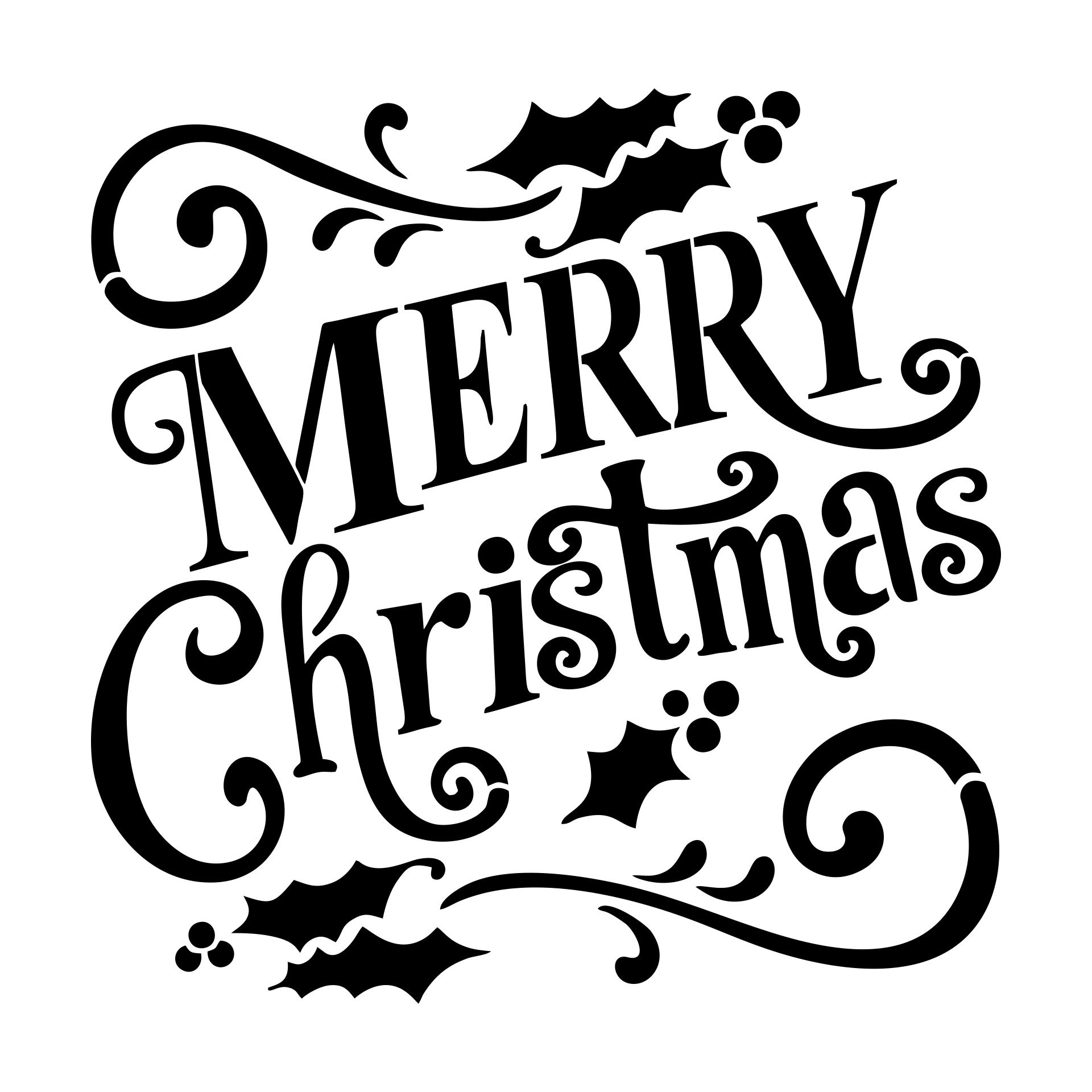 Merry Christmas Stencil - 15 Free Pdf Printables | Printablee with Free Christmas Printable Stencils