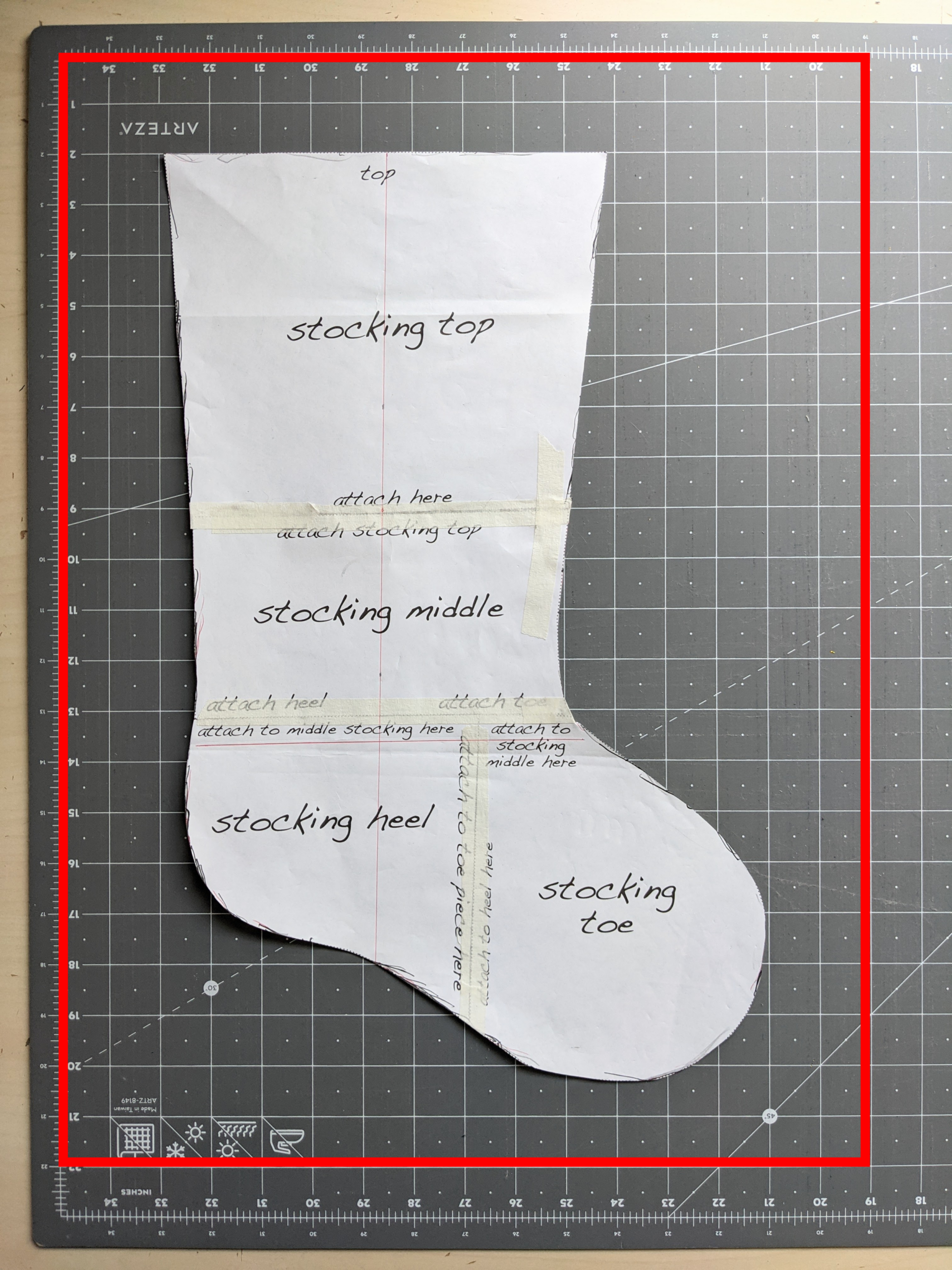 Minimalist Christmas Tree Stocking — Juniperus Threadworks for Christmas Stocking Pattern Printable