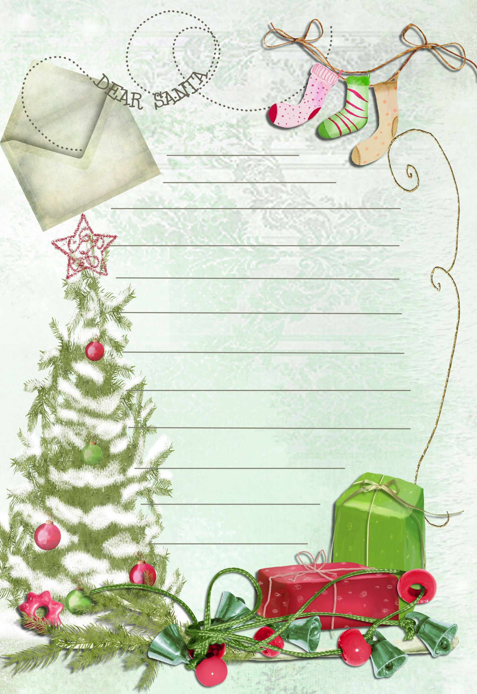 Pin Page with Christmas Letter Paper Printable