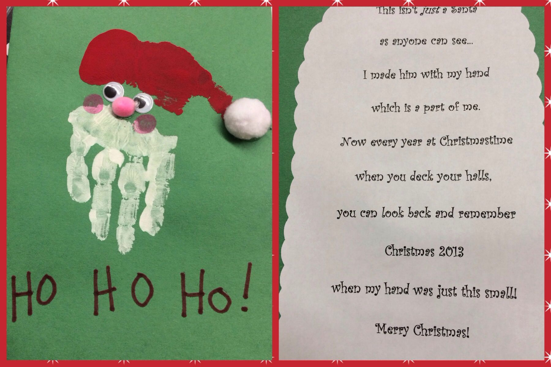 Pin Page with Printable Christmas Handprint Poem