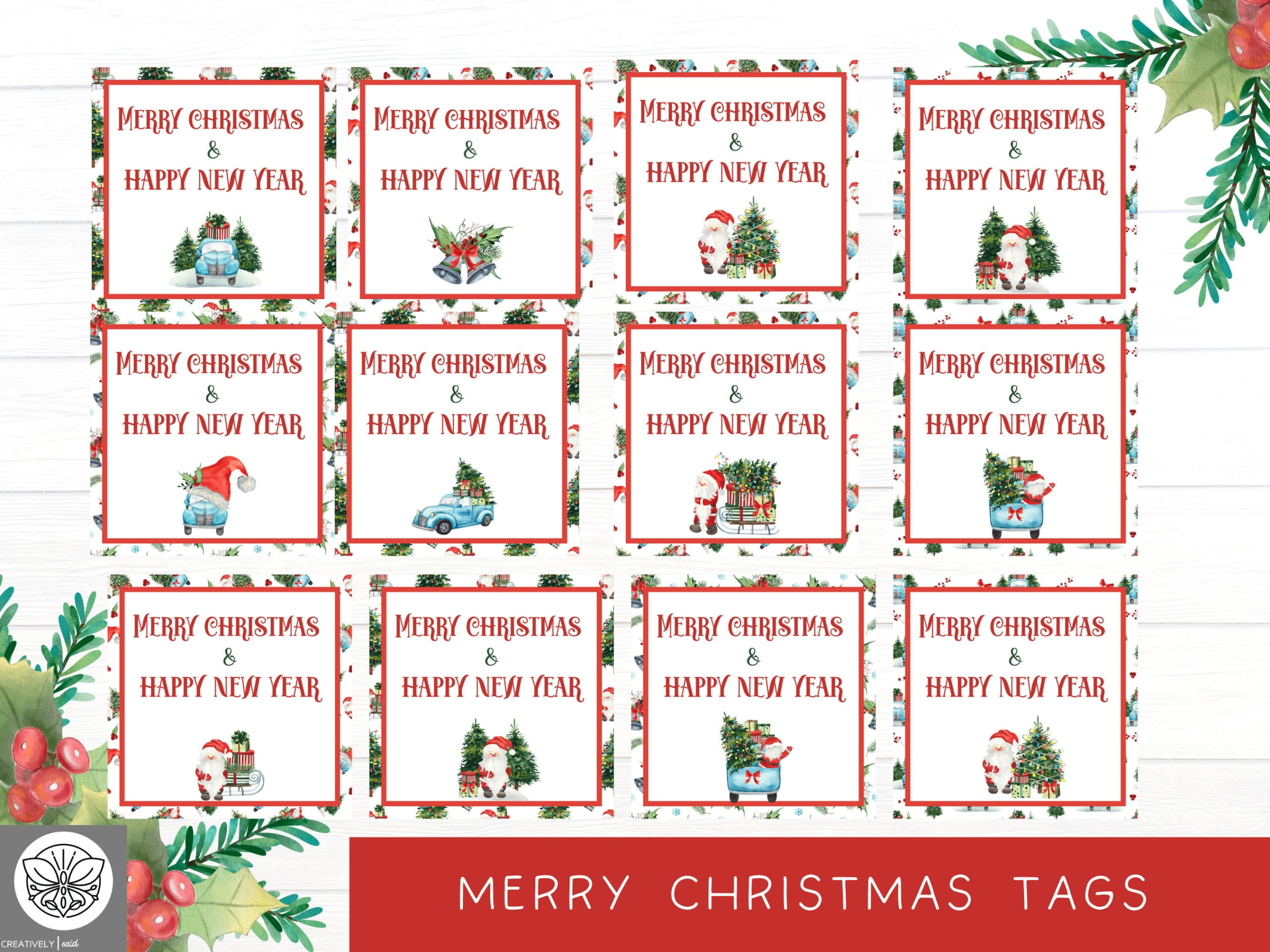 Printable Christmas Gift Tags Happy New Year Printable Tags Cookie regarding Printable Merry Christmas Tags