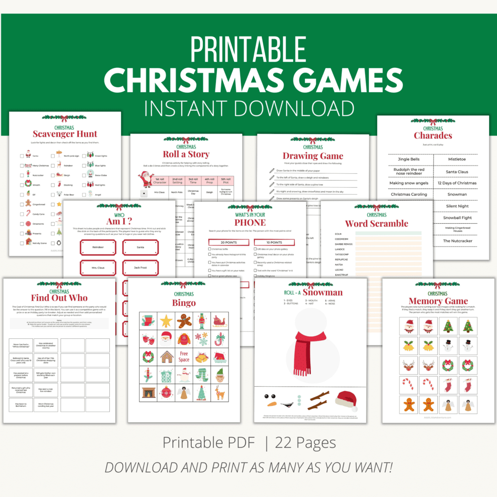 Printable Christmas Party Games {Downloadable Pdf} - Add A Little regarding Christmas Printable Party Games