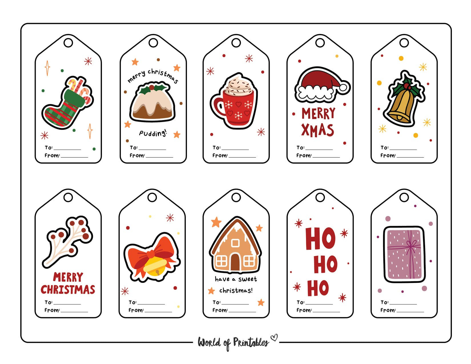 Printable Christmas Tags - World Of Printables within Christmas Present Printable Tags