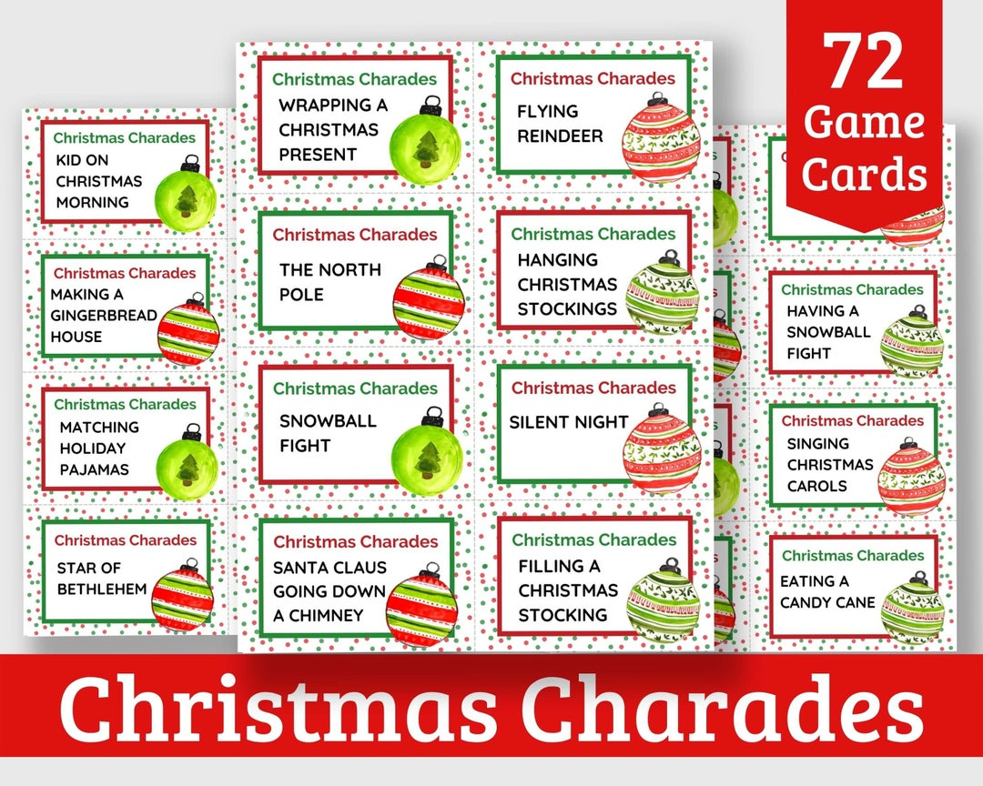 Printable Family Blistering Christmas Charades in Family Printable Christmas Charades