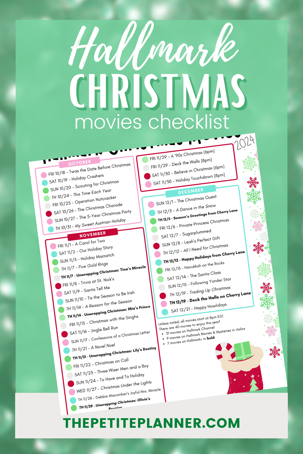 Printable Hallmark Christmas Movie Schedule (Updated For 2024!) in Hallmark Countdown to Christmas 2024 Schedule Printable