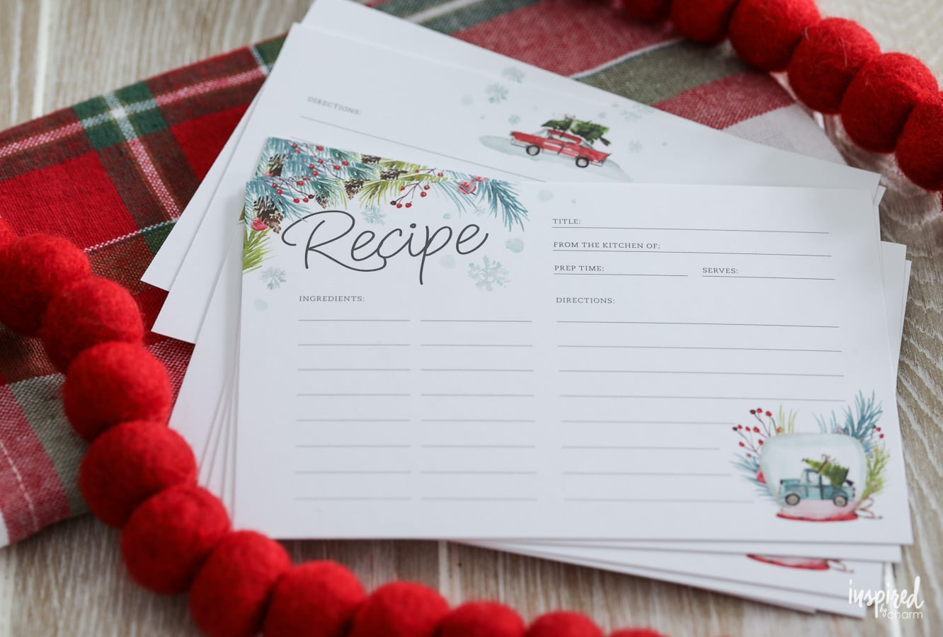 Printable Recipe Cards For Christmas - Free Holiday Download within Printable Christmas Recipe Cards