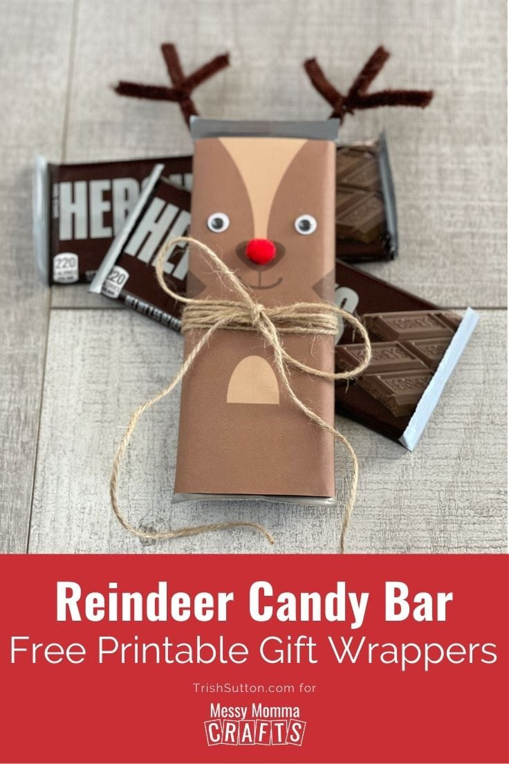 Reindeer Candy Bar Gift Wrappers Free Printable for Christmas Candy Bar Wrappers Free Printable