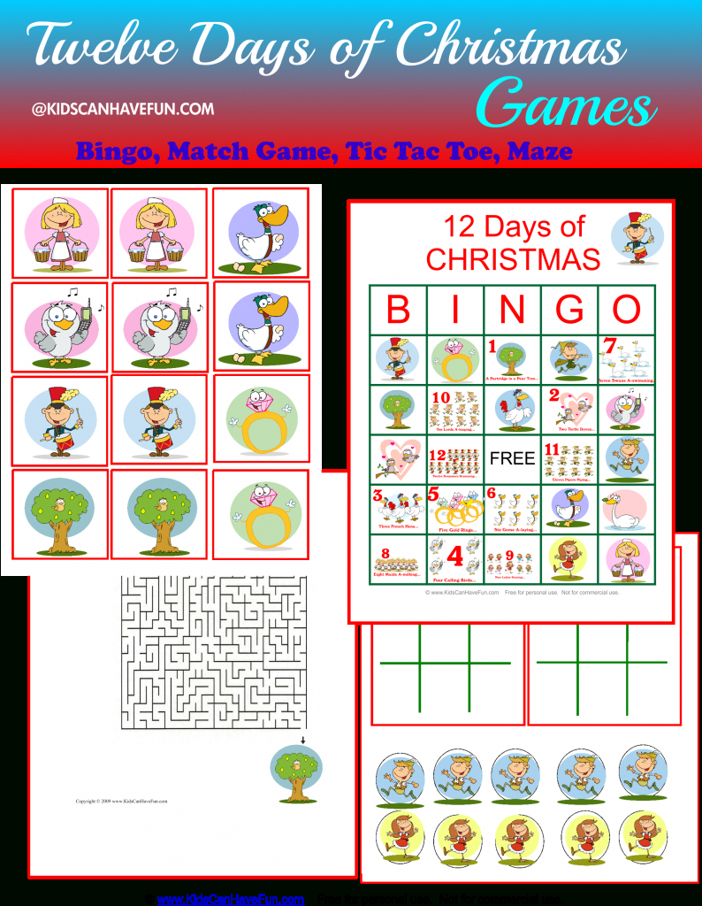 The Twelve Days Of Christmas Activities, Sing-Along Printables pertaining to 12 Days Of Christmas Game Free Printable