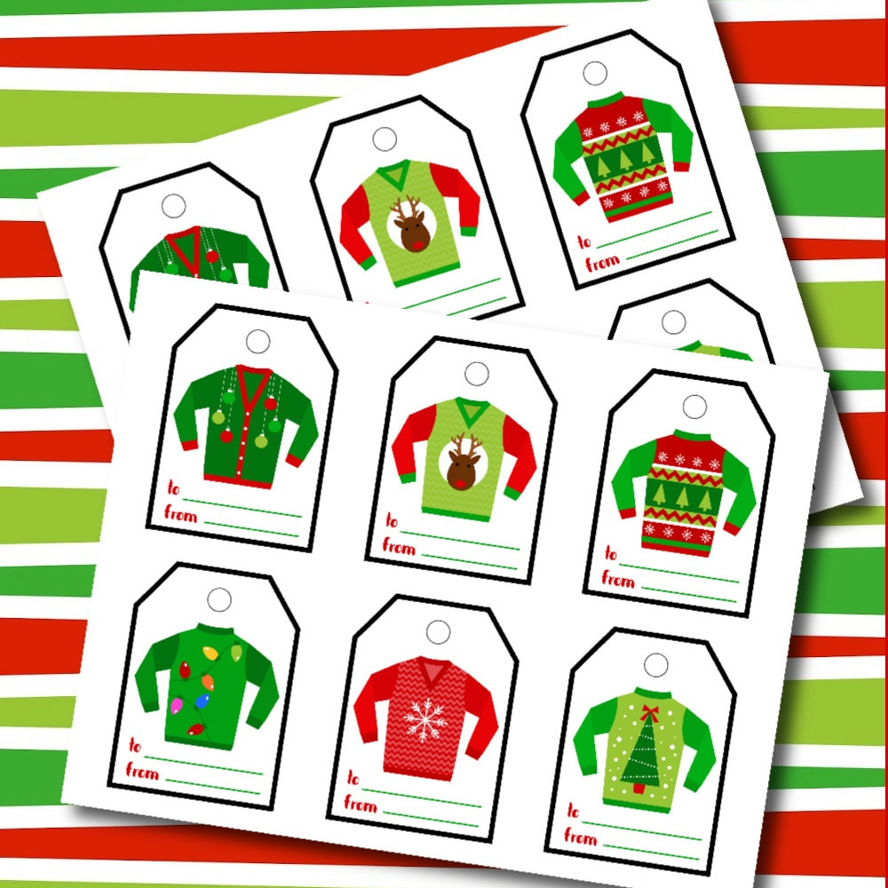 Ugly Sweater Printable Gift Tags - Craftsamanda - Christmas intended for Ugly Christmas Sweater Printables