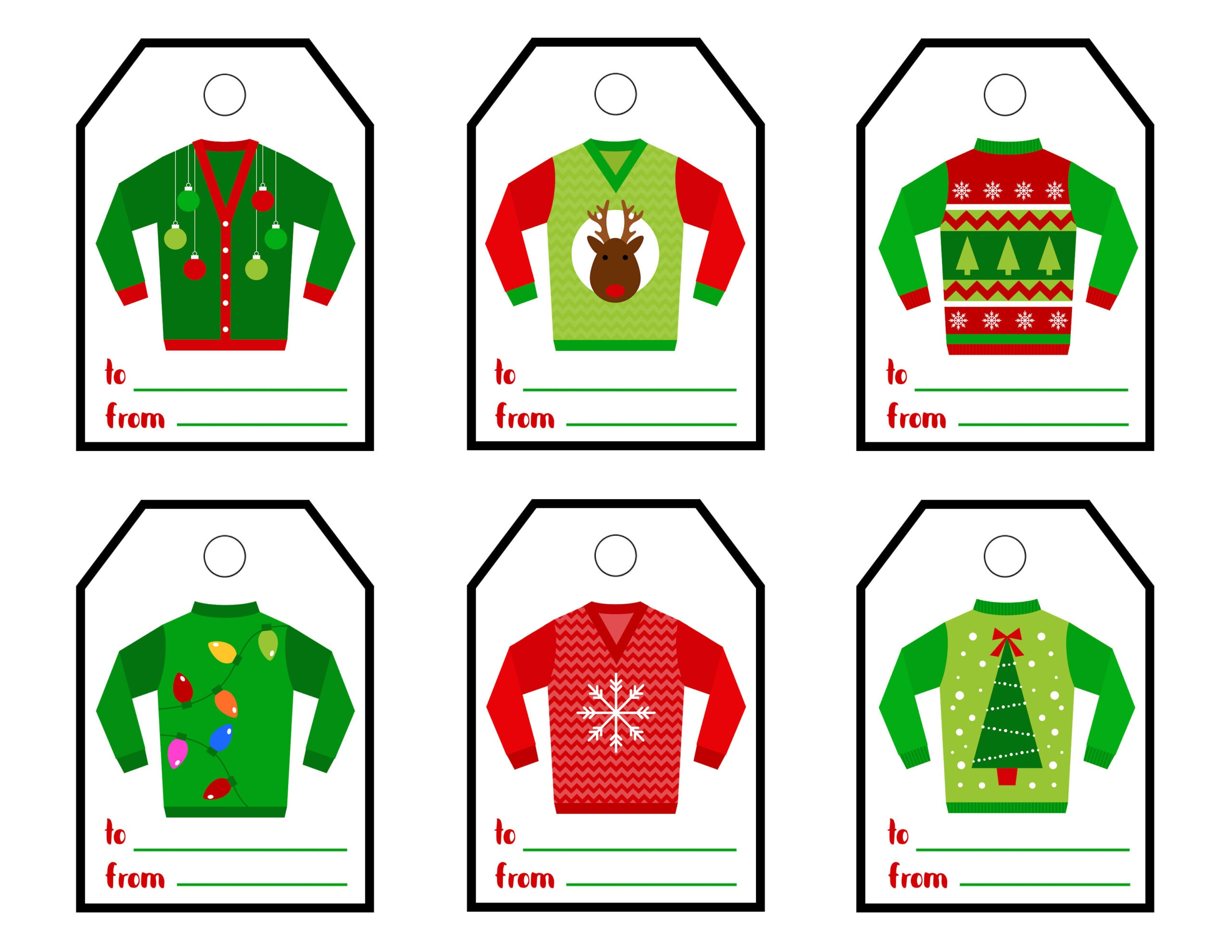 Ugly Sweater Printable Gift Tags - Craftsamanda - Christmas with Ugly Christmas Sweater Printables