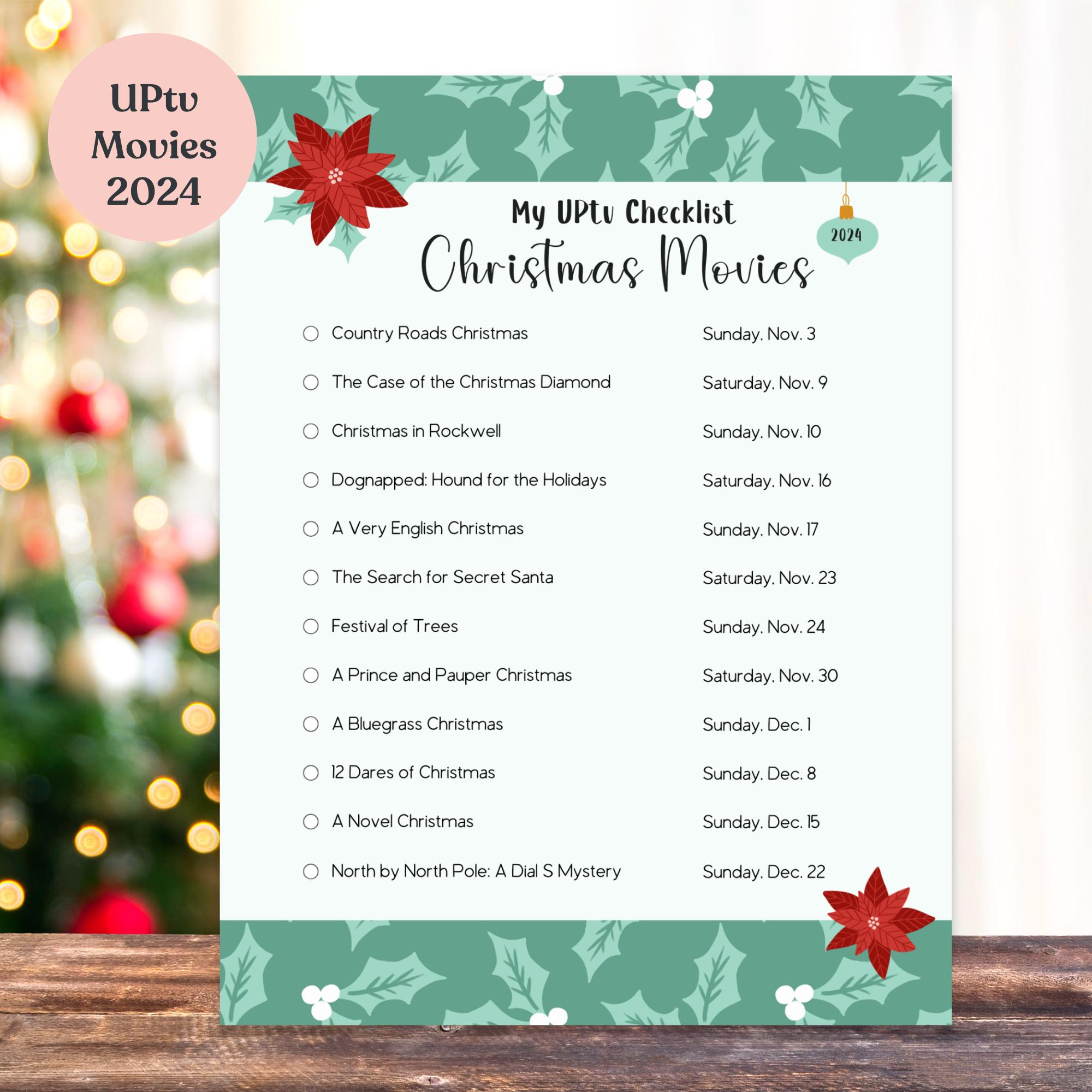 Uptv Christmas Movie Checklist Holiday Movie Tracker Printable in Uptv Christmas Movies 2024 Schedule Printable List