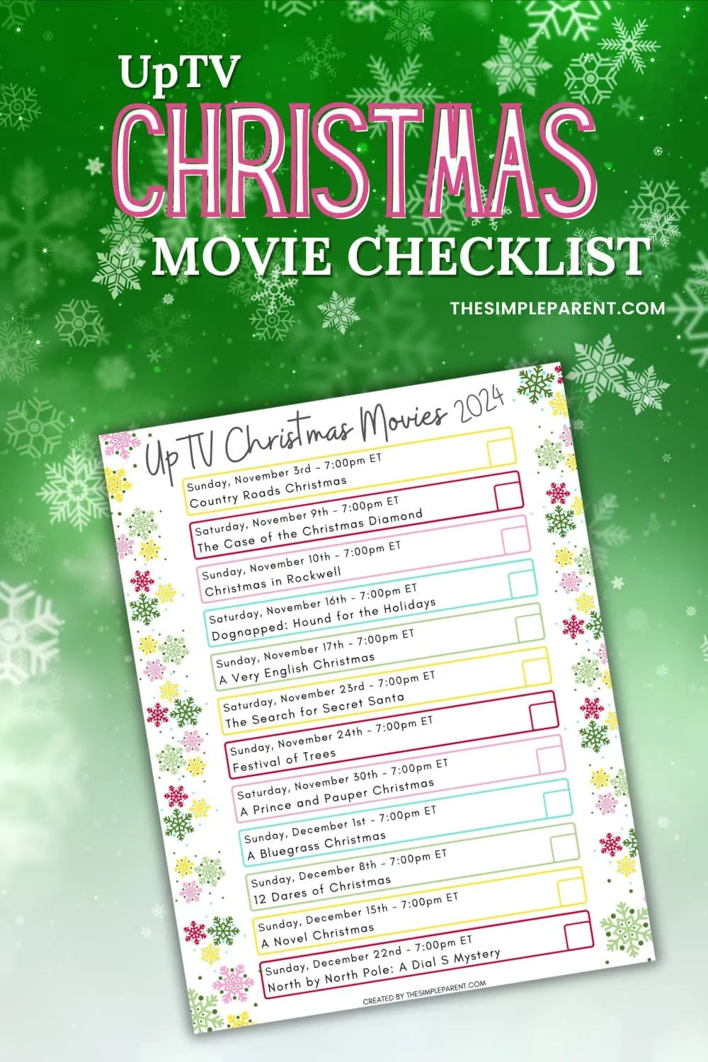 Uptv Christmas Movies Schedule (Updated For 2024!) for Uptv Christmas Movies 2024 Printable List