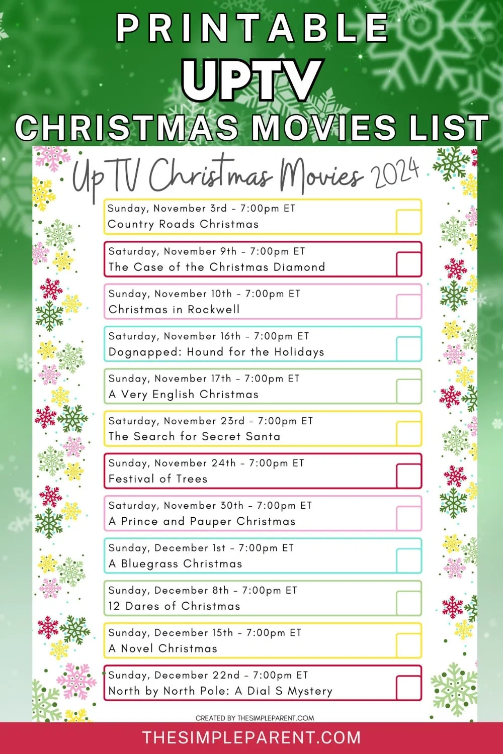 Uptv Christmas Movies Schedule (Updated For 2024!) intended for Christmas Tv Schedule 2024 Printable