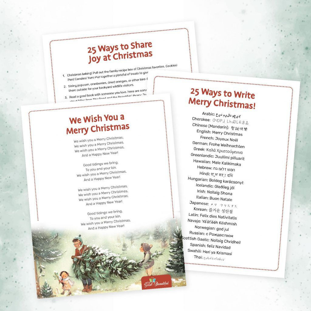 We Wish You A Merry Christmas - The Good And The Beautiful with regard to We Wish You A Merry Christmas Lyrics Printable