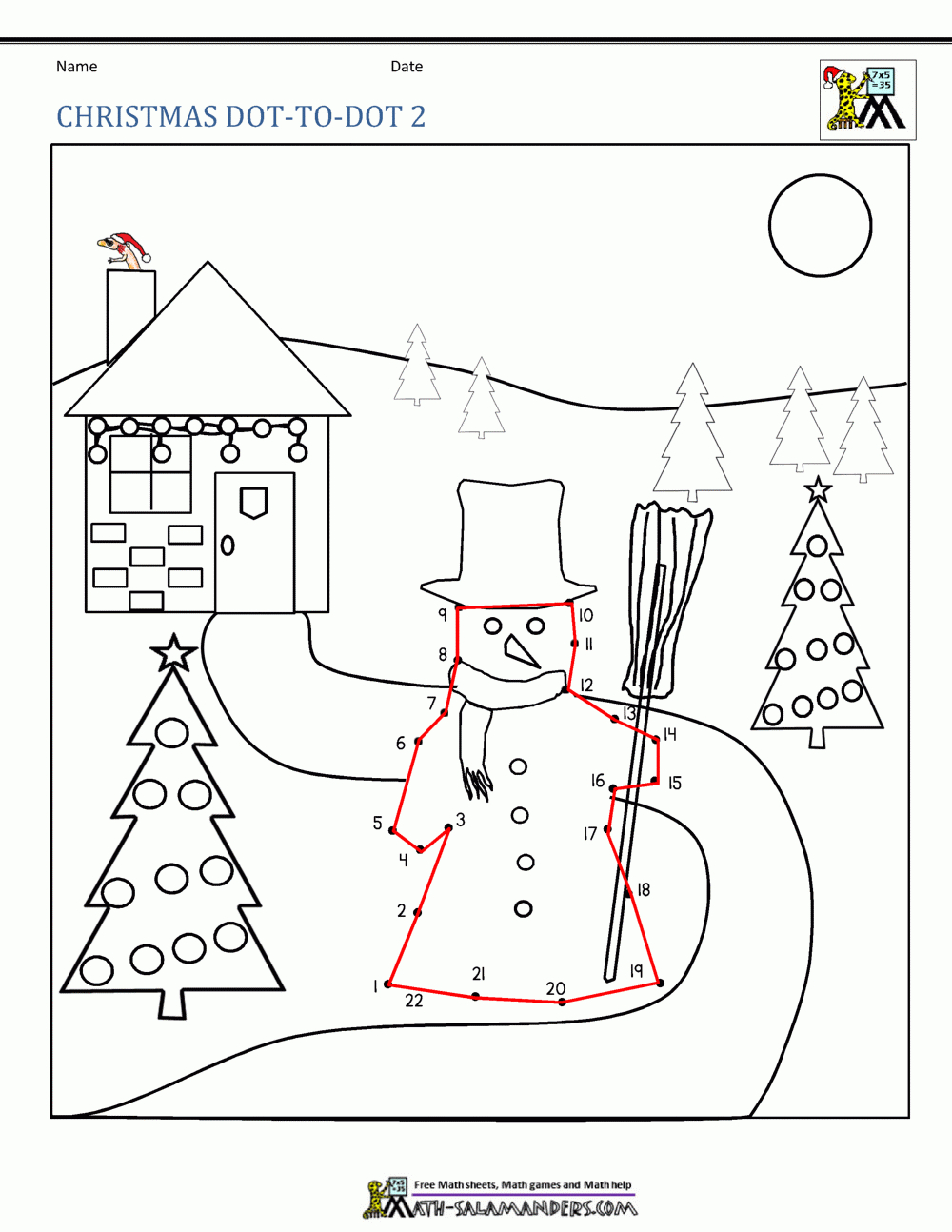 Winter Dot To Dot with regard to Christmas Dot To Dot Printable