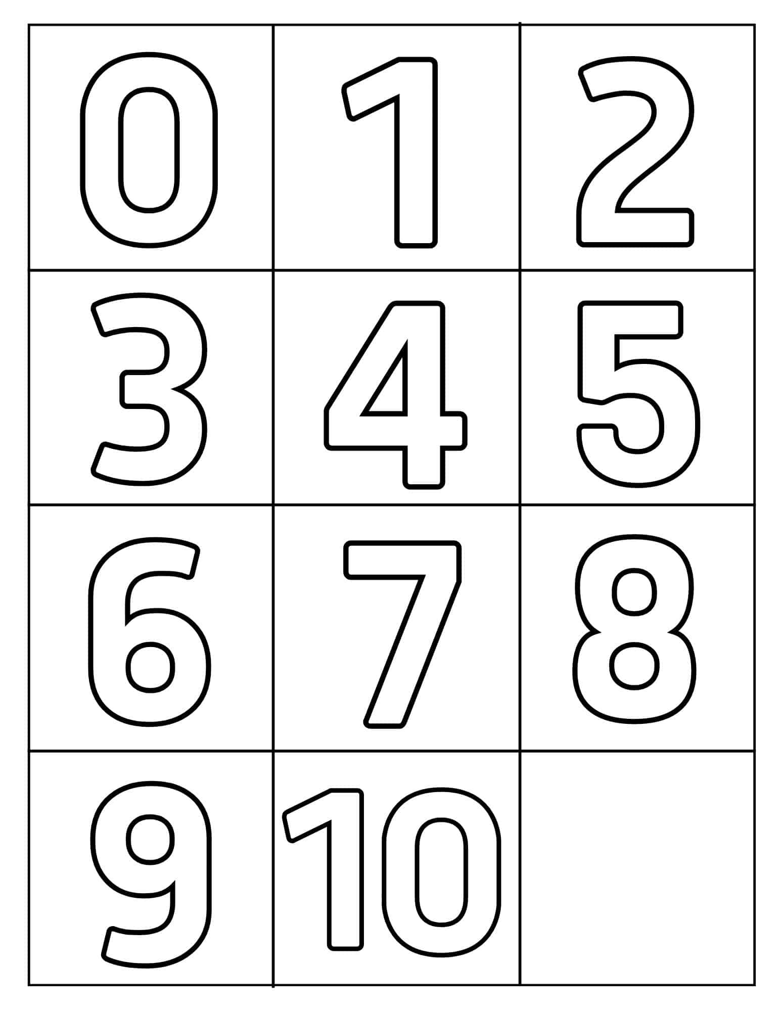 0-10 Printable Numbers (Free Templates In All Sizes) inside Free Printable Coloring Numbers 1 10