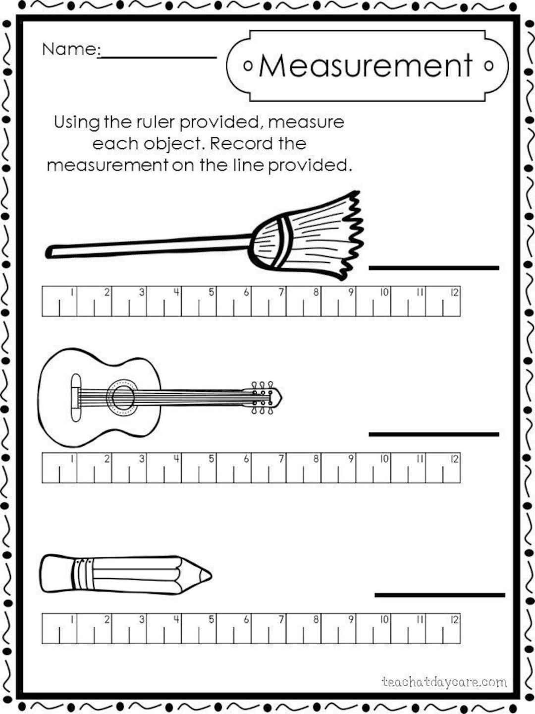 10 Printable Measuring With A Ruler Worksheets. Preschool-1St intended for Measuring Length with a Ruler Worksheet