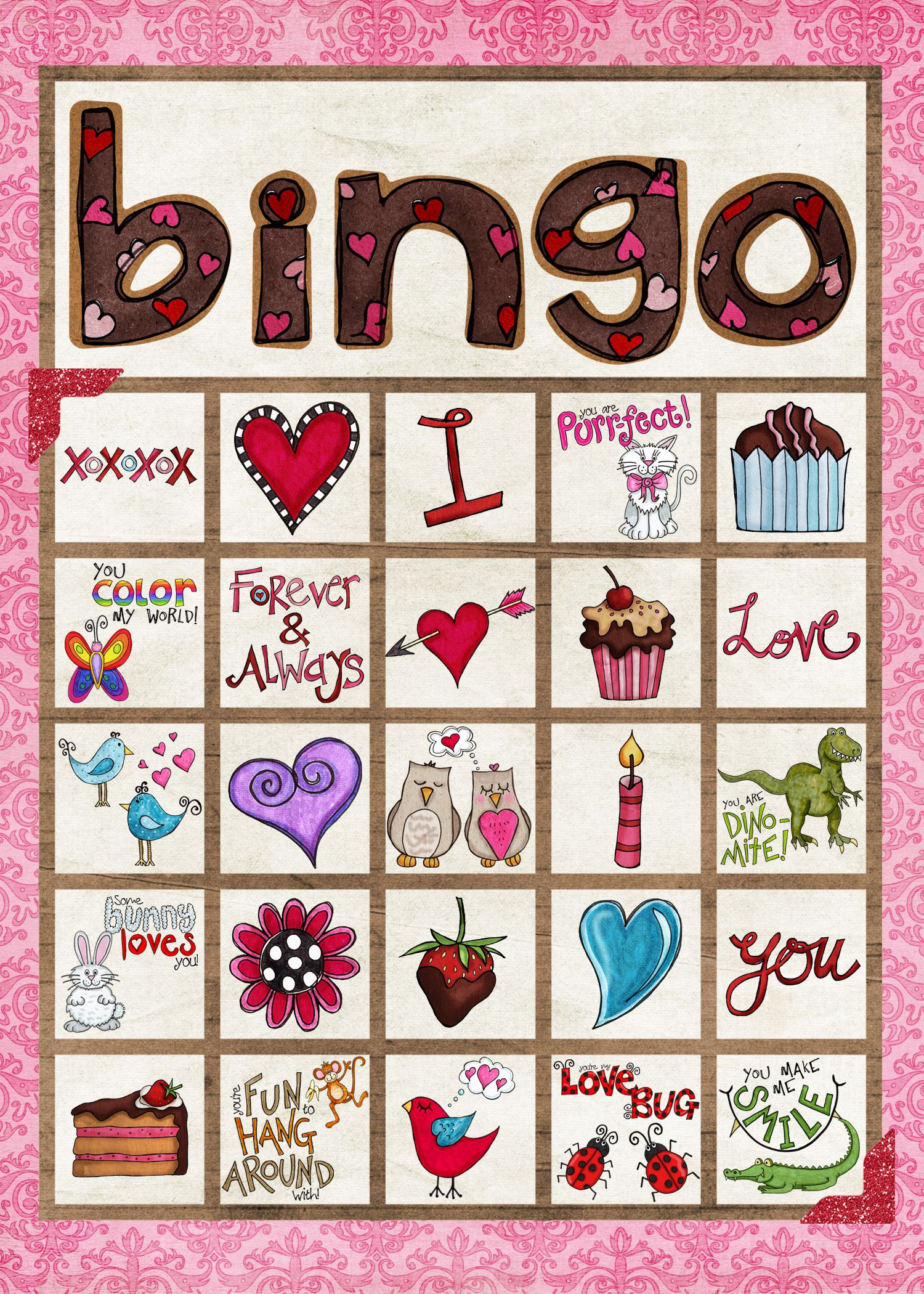 10 Sets Of Free, Printable Valentine Bingo Cards inside Printable Valentine Bingo Cards