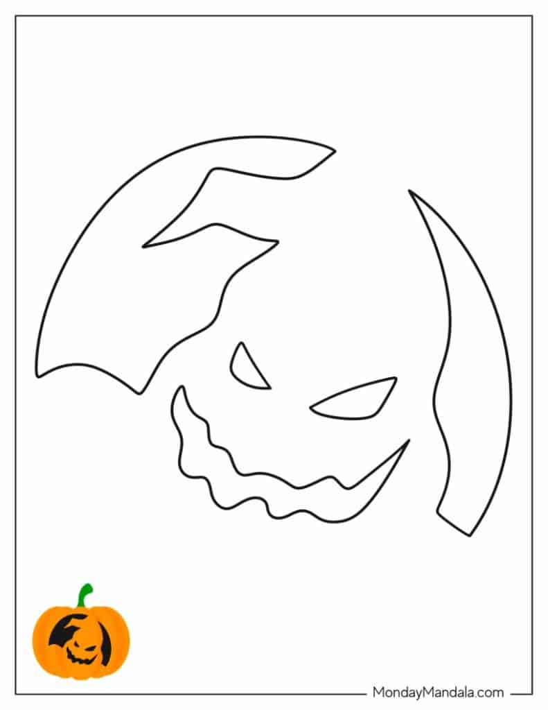 100 Pumpkin Carving Stencils (Free Pdf Printables) within Free Printable Oogie Boogie Pumpkin Stencil